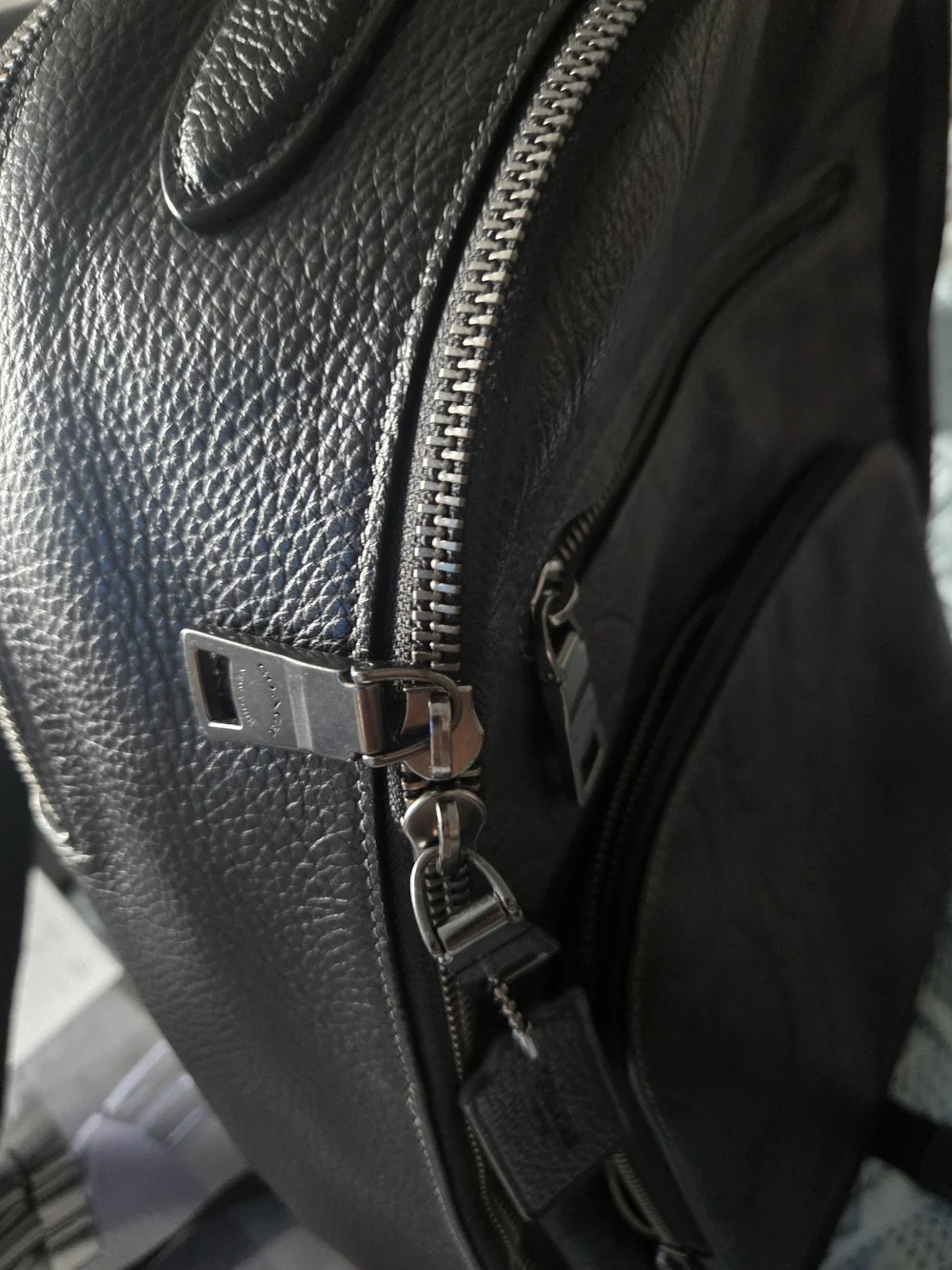 Coach Black Leather Signature Backpack